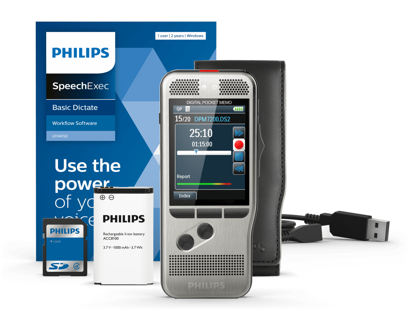 PHILIPS Diktiergerät Digitales Pocket Memo DPM7200