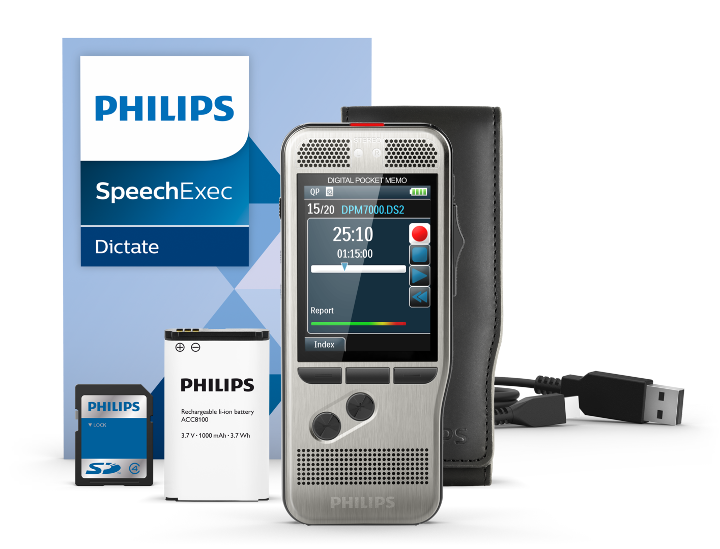 PHILIPS Diktiergerät Digitales Pocket Memo DPM7000